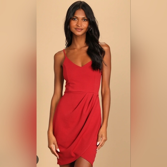 Lulus Dresses & Skirts - NWT Lulu's Romantic Date Night Red Dress Size Medium PTP 18 - Length 30 1/2